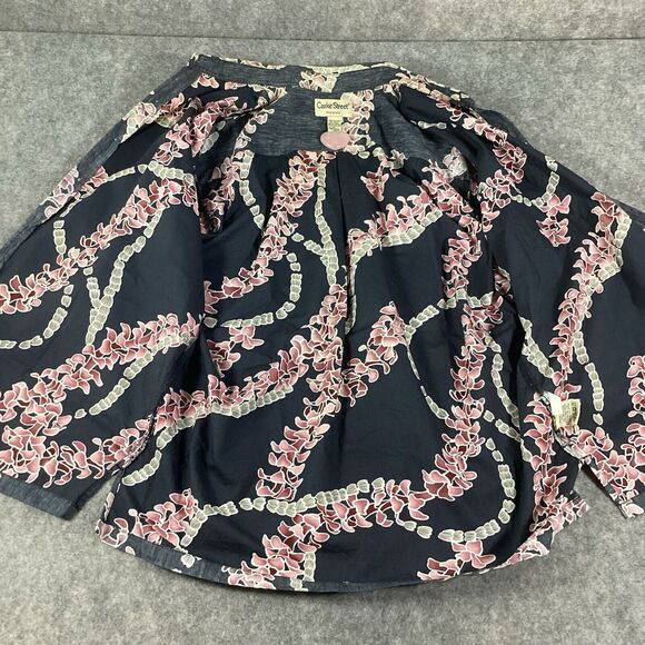 Cooke Street Honolulu Mens XL Hawaiian Floral Blue Button Camp Shirt U.S.A Made - Picture 14 of 15